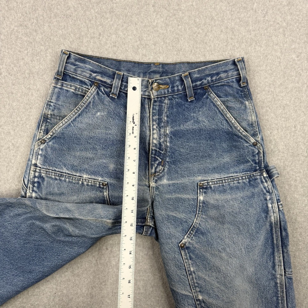Vintage Carhartt Pants Mens 31x31 Light Wash Double Knee Rivets B73 Distressed - Picture 14 of 16
